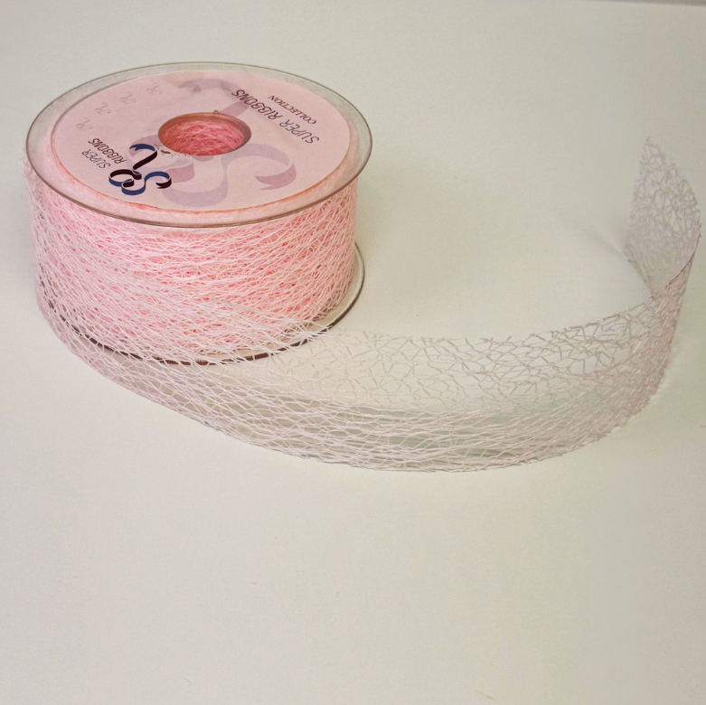 Mesh Ribbon 50mm Pink 20 metre reel