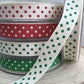 Ribbon with dots - Red/White - 16mm ( 20 metre roll )