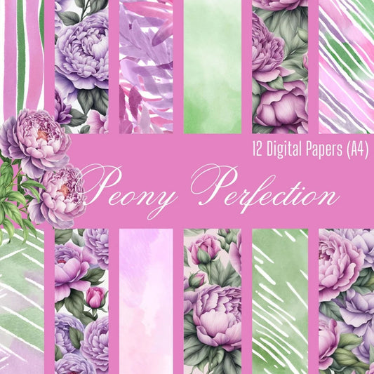 Digital Kit A4 Papers Peony Perfection - 12 designs