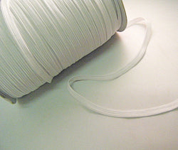 10 Cord Flat Elastic 200m White