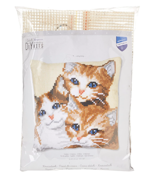 Vervaco - Cross Stitch Cushion Front Kit - Kitten