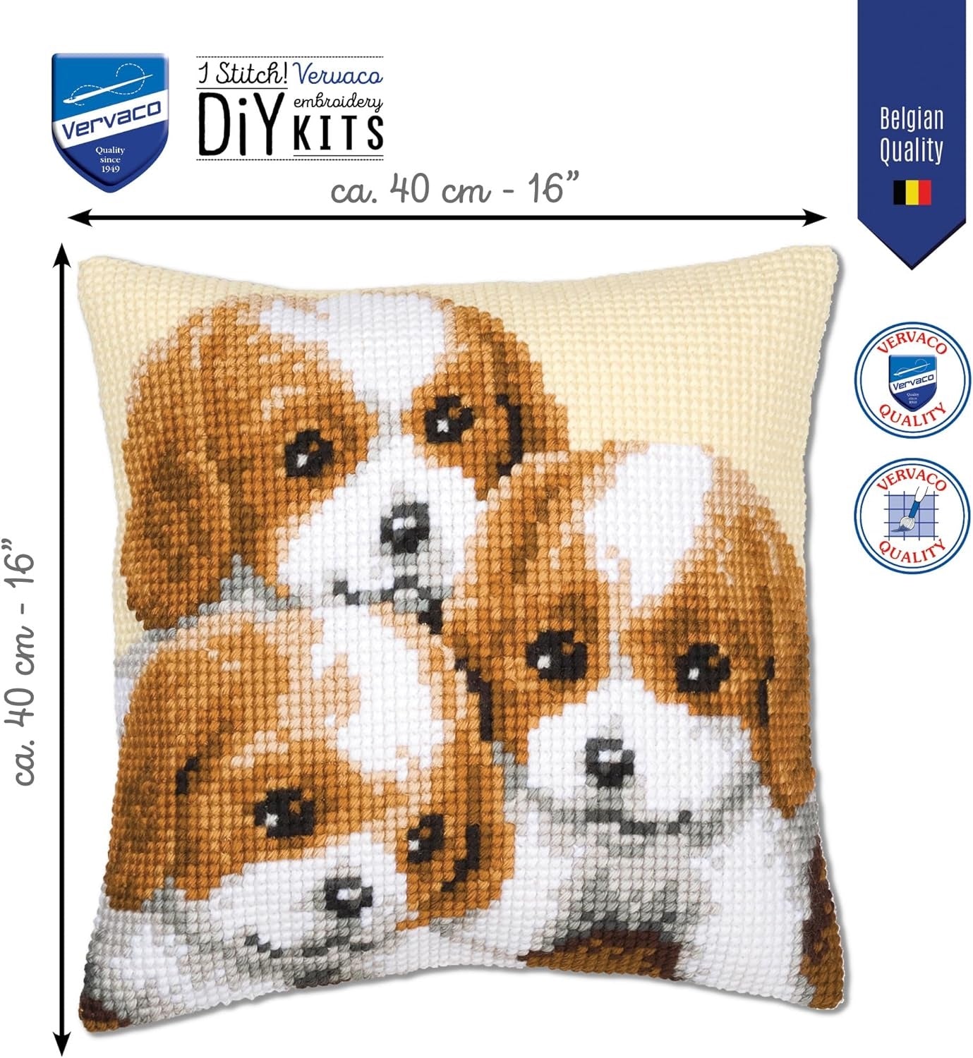 Vervaco Cross Stitch Cushion Puppies