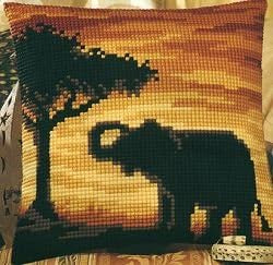 Vervaco Cross Stitch Cushion Front - Elephant Silhouette