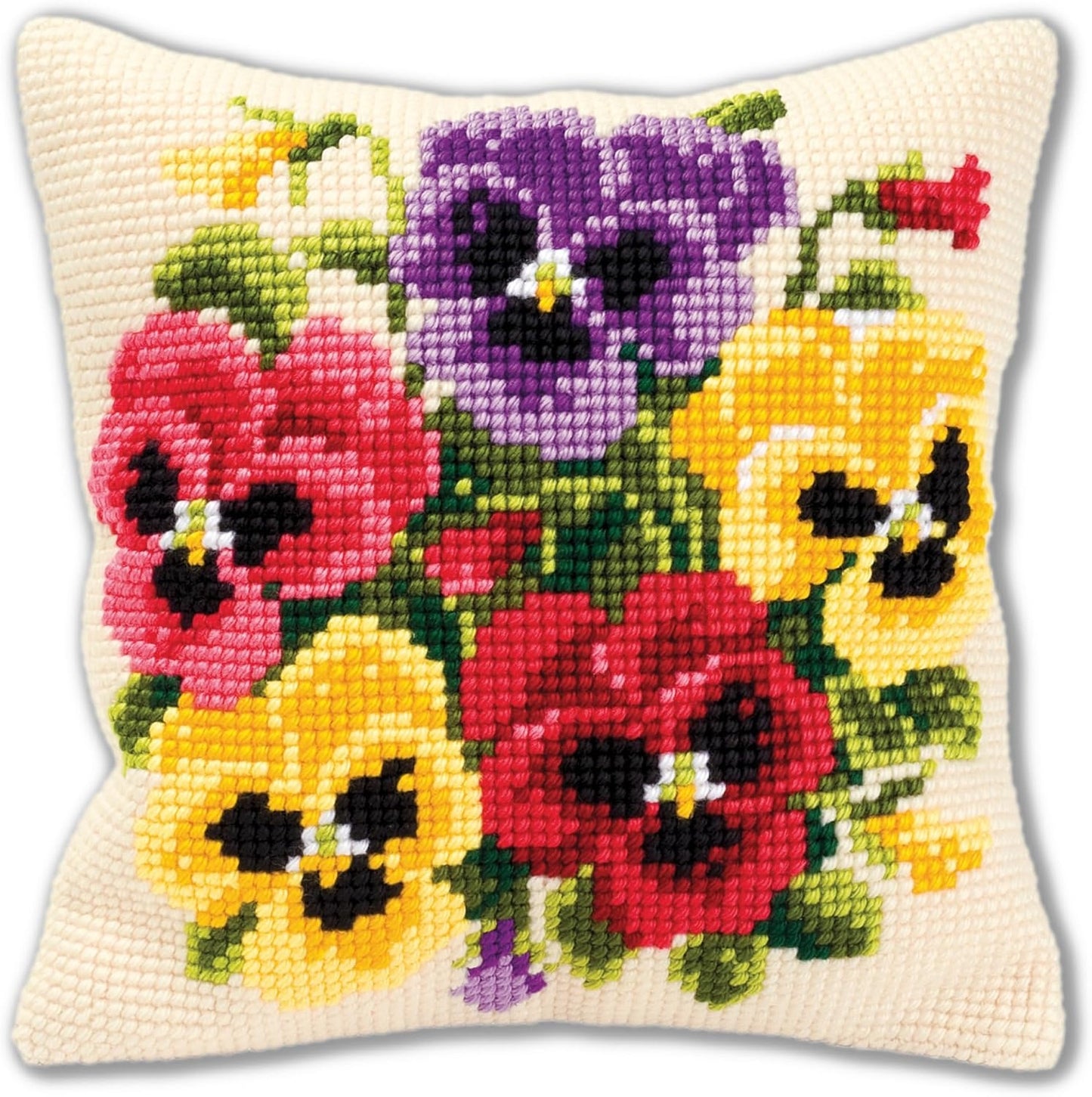 Vervaco - Cross Stitch Cushion Front Kit - Pansy