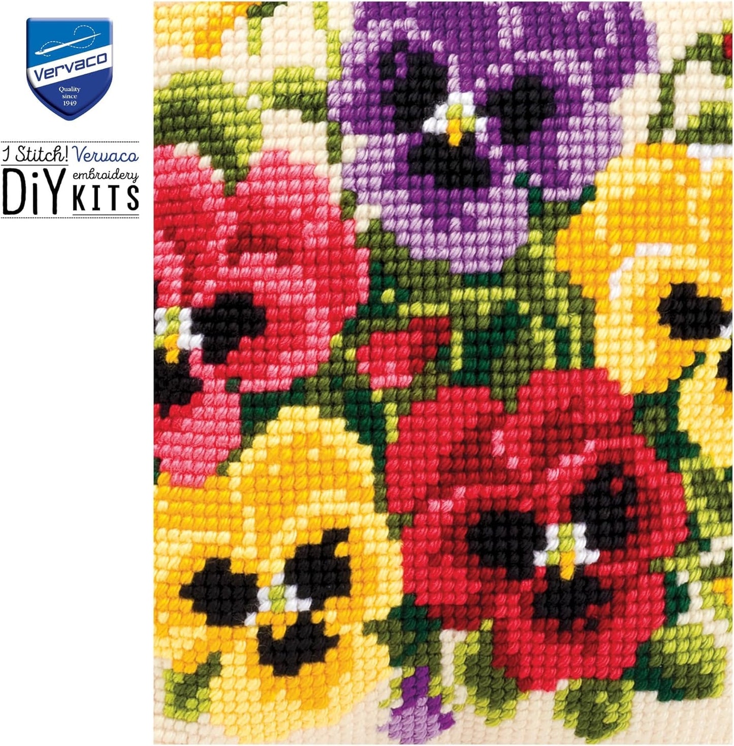 Vervaco - Cross Stitch Cushion Front Kit - Pansy