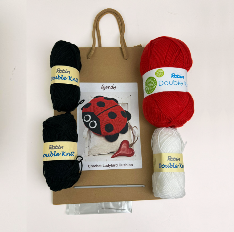 Twilleys - Crochet Kit- Ladybird Cushion - Complete Kit