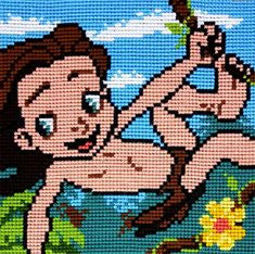 Vervaco - Cross Stitch Cushion Front Kit - Tarzan - Disney