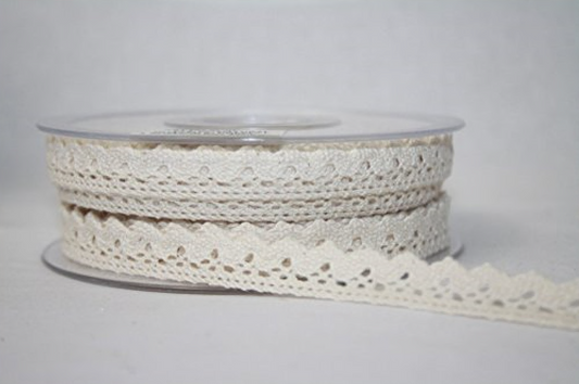 Cotton Lace 15mm Natural 20 metre reel