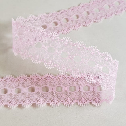 Knitting In Eyelet Lace 30mm All Pink 25 metre card