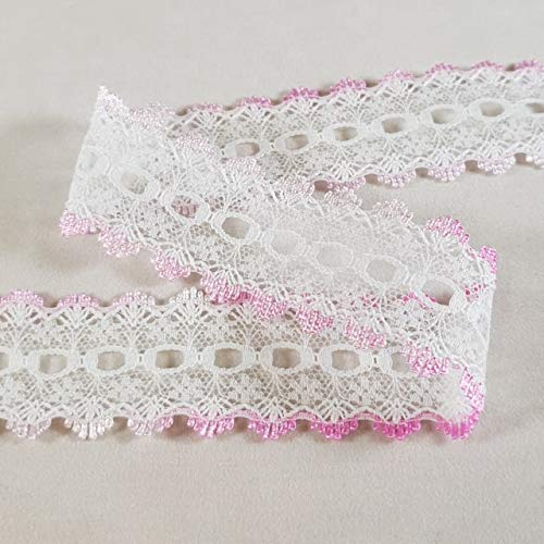 Knitting In Eyelet Lace 30mm Pink Mix 25 metre card