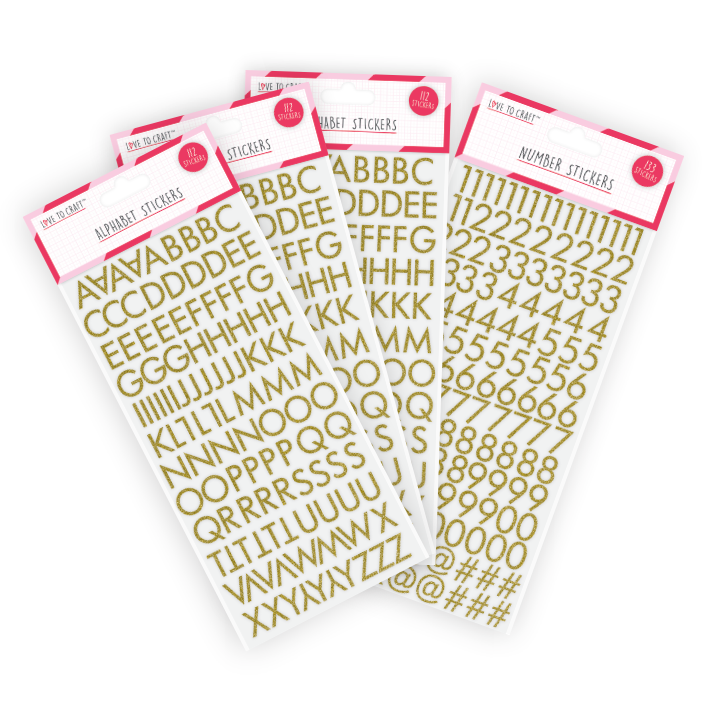 Love To Craft Alphabet and Number Stickers x3 Alpha x1 Numbers