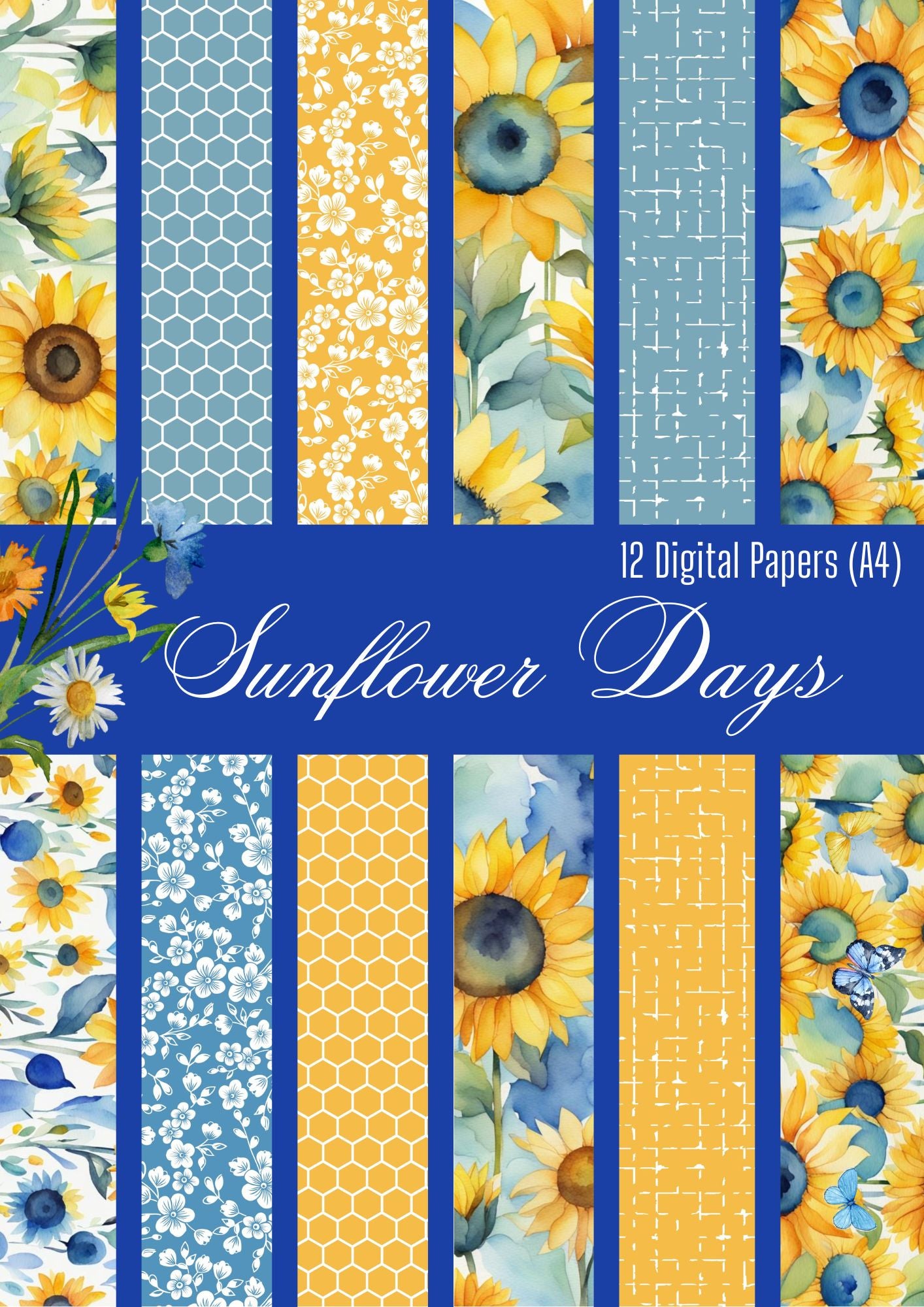 Digital Kit A4 Papers Sunflower Days - 12 designs