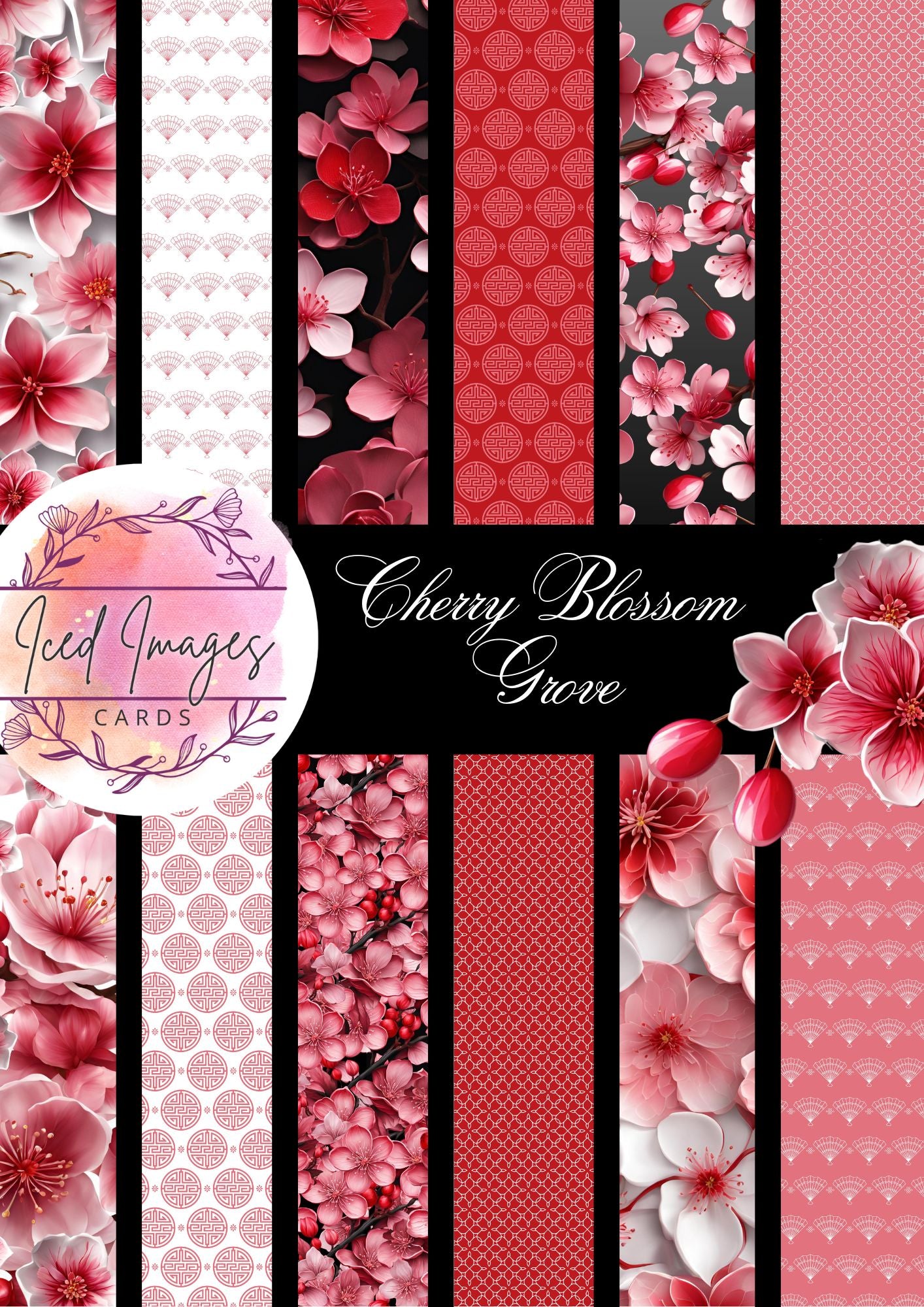 Digital Kit A4 Papers Cherry Blossom Grove - 12 designs