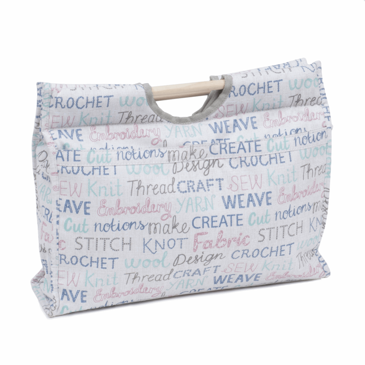Hobby Gift Craft Bag with Wooden Handles Haby Words