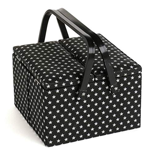 Hobby Gift Sewing Box Twin Lid Black Star