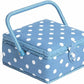 Sewing Basket - Small Square Sewing Box - Denim Spot - MRS18