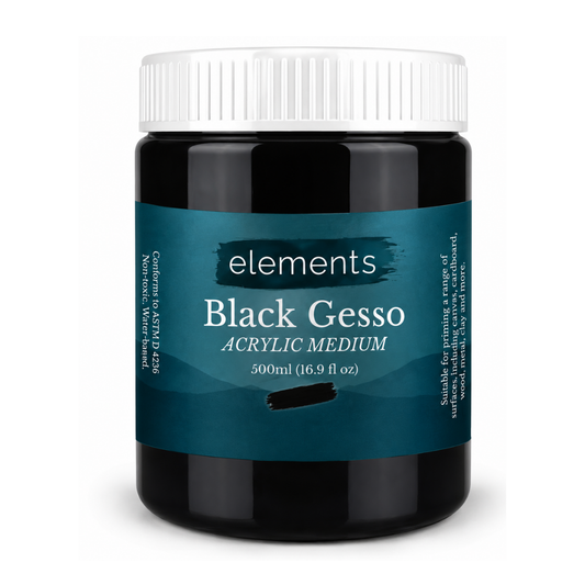 Elements Black Gesso 500ml – Art & Craft Essential