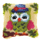 Orchidea - Latch Hook Cushion Front Kit - Small - Green Owl