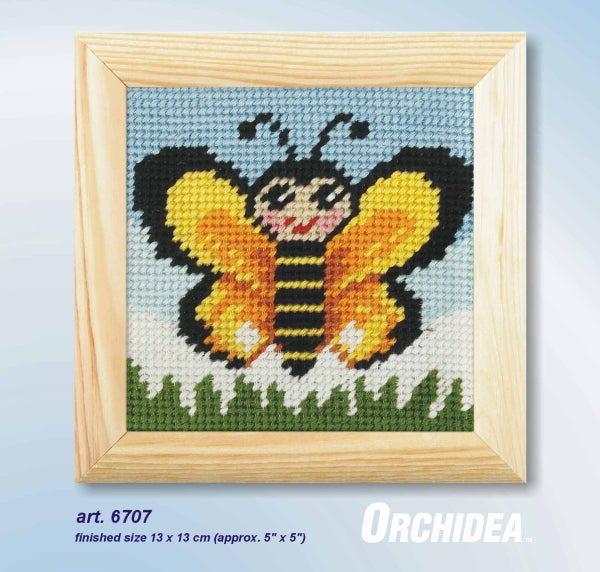 Orchidea Needlepoint Kit/ My First Embroidery: Mini - Butterfly