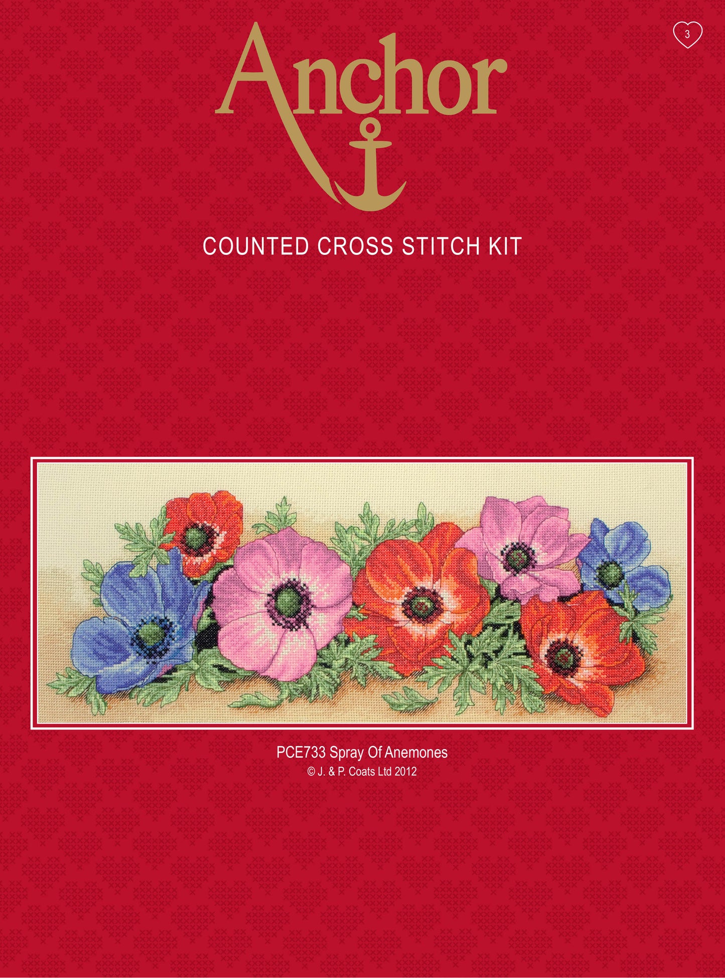 Anchor Counted Cross Stitch Kit Spray of Anemones