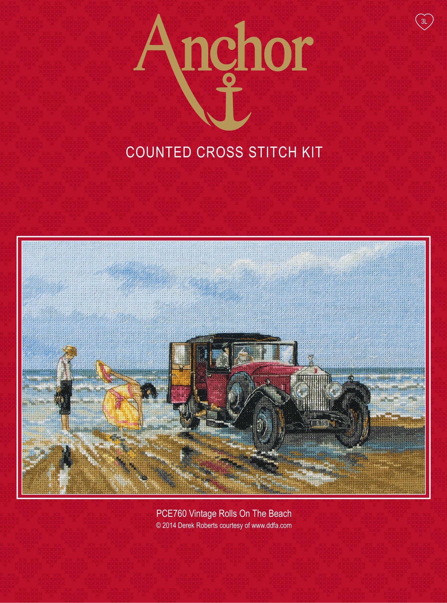 Anchor Counted Cross Stitch Kit Vintage Rolls on the Beach