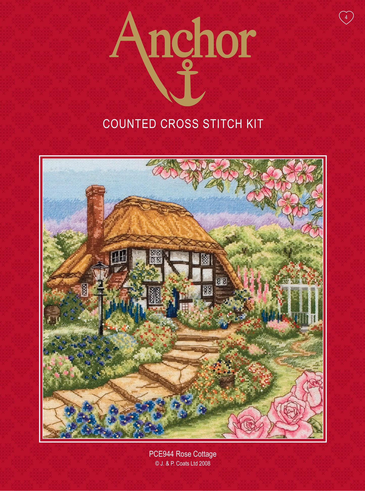 Anchor Counted Cross Stitch Kit Rose Cottage