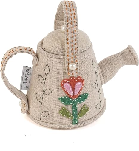 Hobby Gift Novelty Fabric Pincushion - 9 x 16 x 13cm - Flower Watering Can
