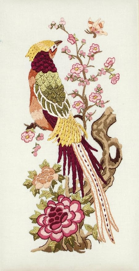 Anchor - Embroidery Kit - Vintage Peony - Bird - 27 x 13 cm