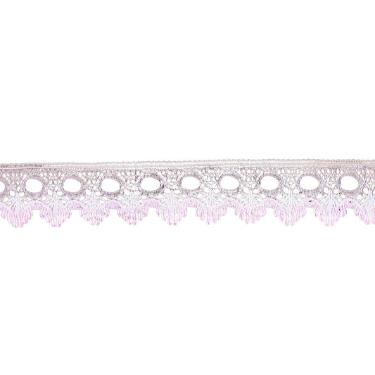 Eyelet Knitting in Lace 18mm White/Pink - 43m Card