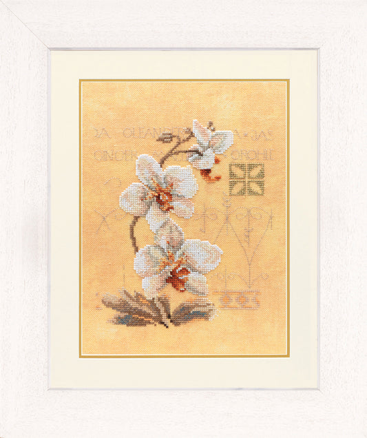 Lanarte Counted Cross Stitch Kit: Three Orchids- Evenweave-