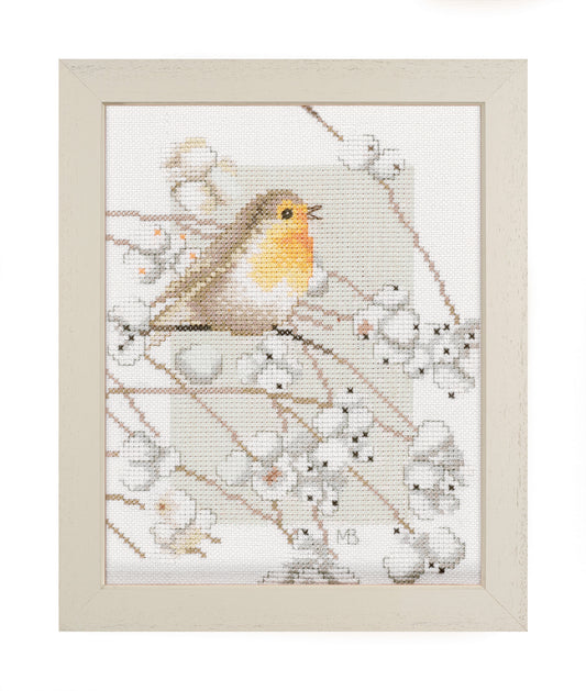 Lanarte Counted Cross Stitch Kit: Robin- N\A- 14 x 19cm