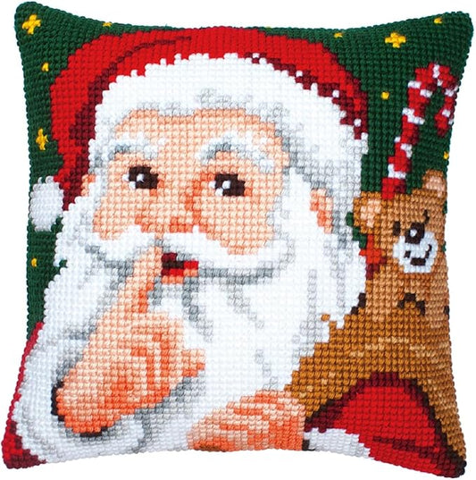 Vervaco Santa Cross Stitch Cushion- Multi-Colour