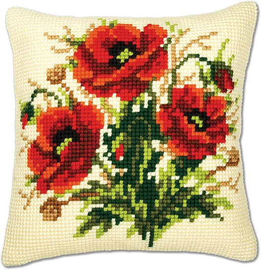 Vervaco Cross Stitch Cushion: Poppies