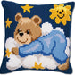 Vervaco - Cross Stitch Cushion Kit - Blue Teddy