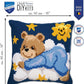 Vervaco - Cross Stitch Cushion Kit - Blue Teddy