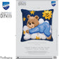 Vervaco - Cross Stitch Cushion Kit - Blue Teddy