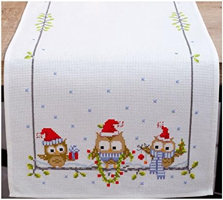Vervaco - Table Runner - Cross Stitch Kit - Christmas Owls -