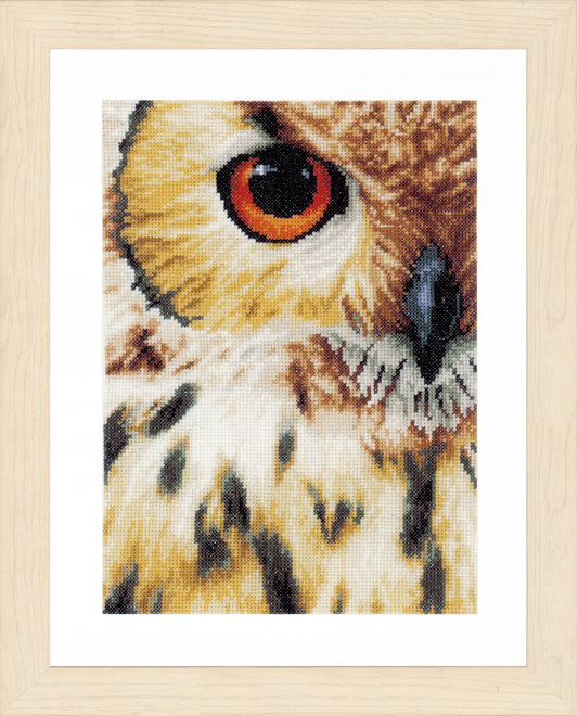 Lanarte Counted Cross Stitch Kit-Owl- 100% Cotton- Multi- 19