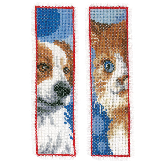 Vervaco - Bookmark - Cross Stitch Kit - Cat & Dog (set of 2)