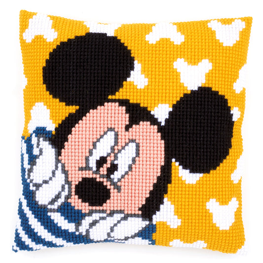 Vervaco - Cross Stitch Cushion Front Kit - Peek a Boo - Mickey