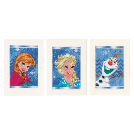 Vervaco Counted Cross Stitch Kit: Greeting Cards: Frozen-Els