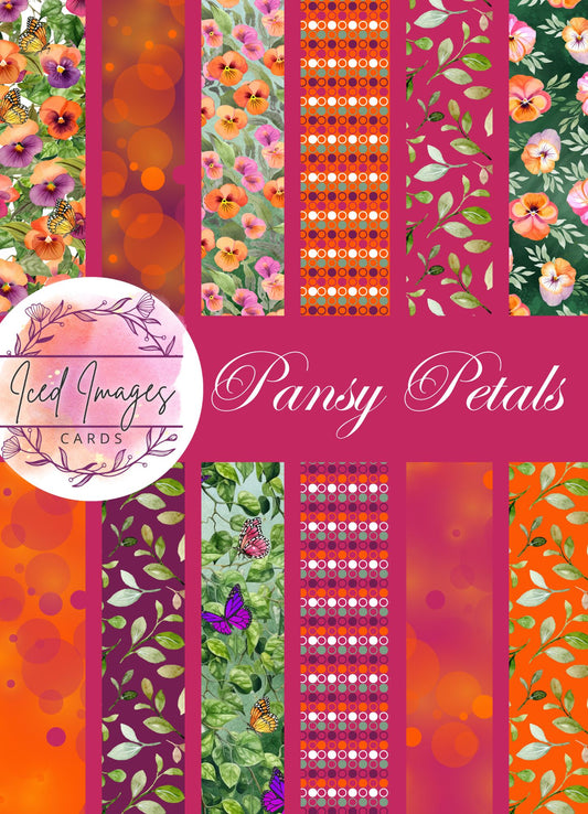Digital Kit A4 Papers Pansy Petals - 12 designs