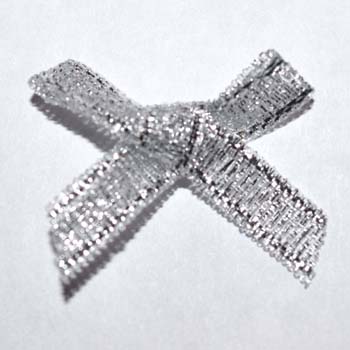 Metallic Bows 6mm Silver pack 100