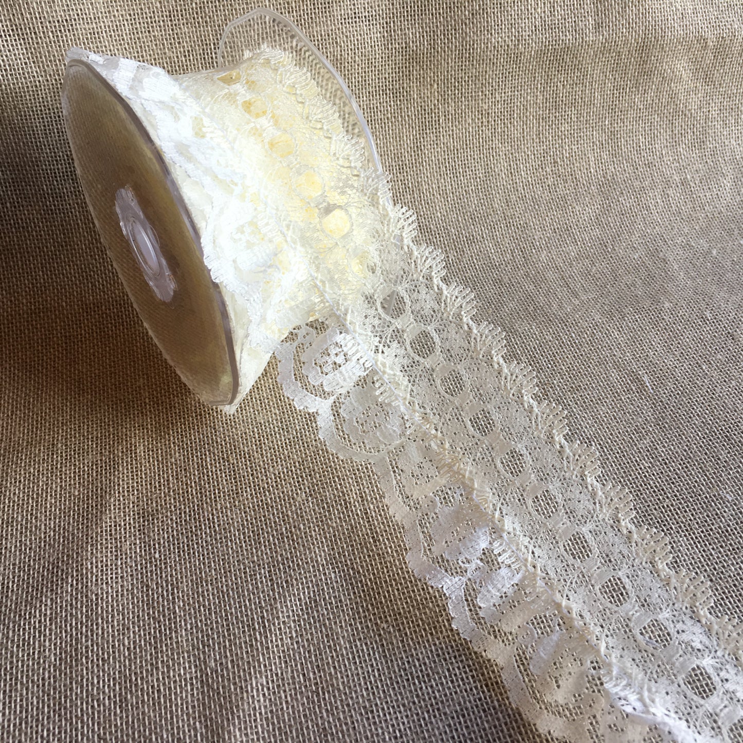 Knitting in Lace Frill 50mm Cream 5 metre reel