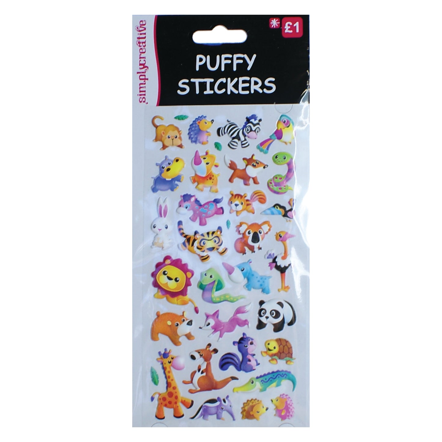 Simply Creative Puffy Sticker African Animals A