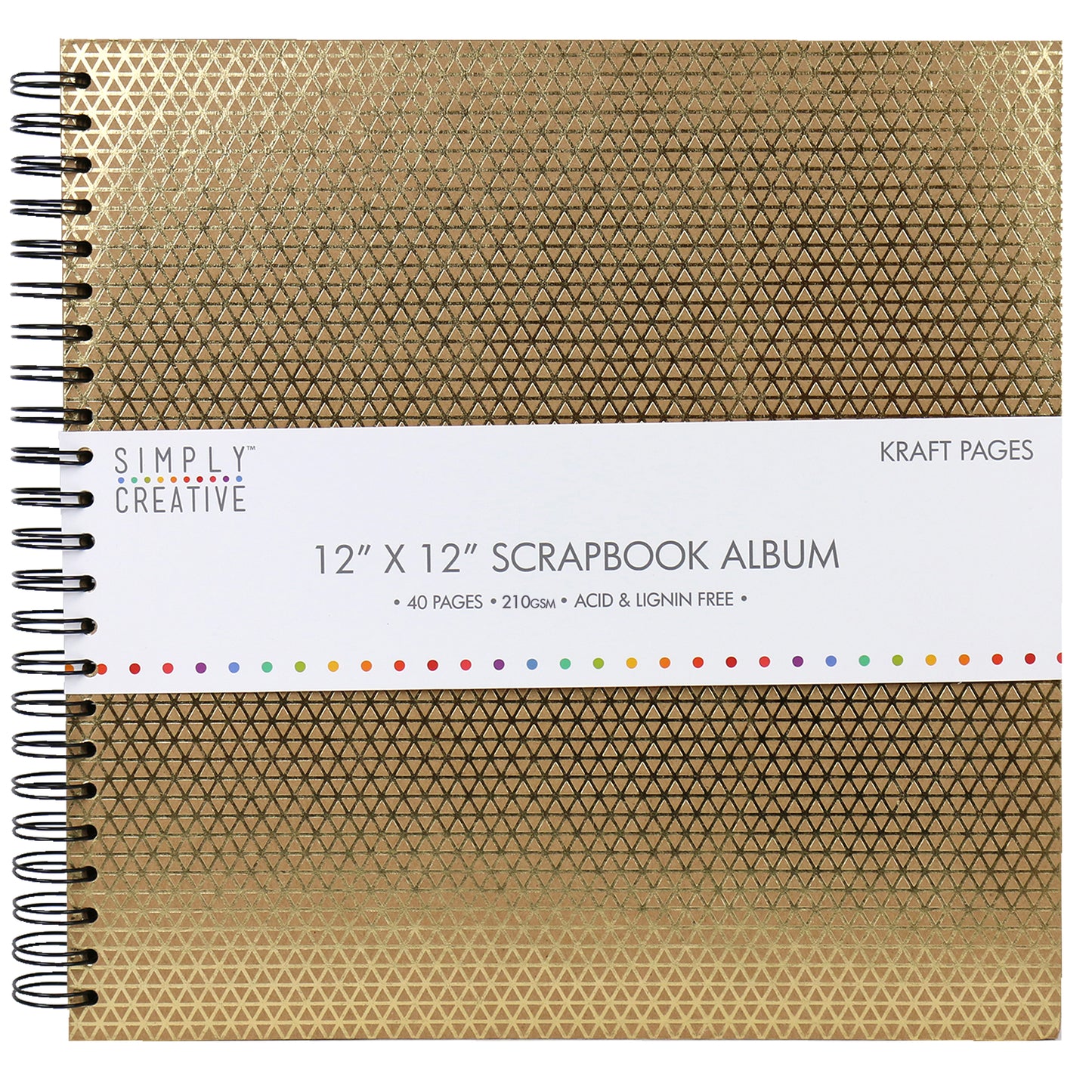 Simply Creative Album 12x12 - Kraft With Gold Geometric