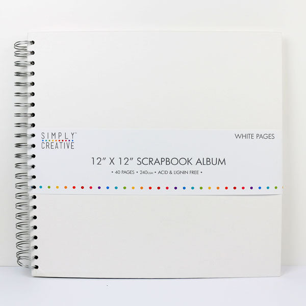 Simply Creative 12 x 12 Inch Scrapbook Album – Plain White