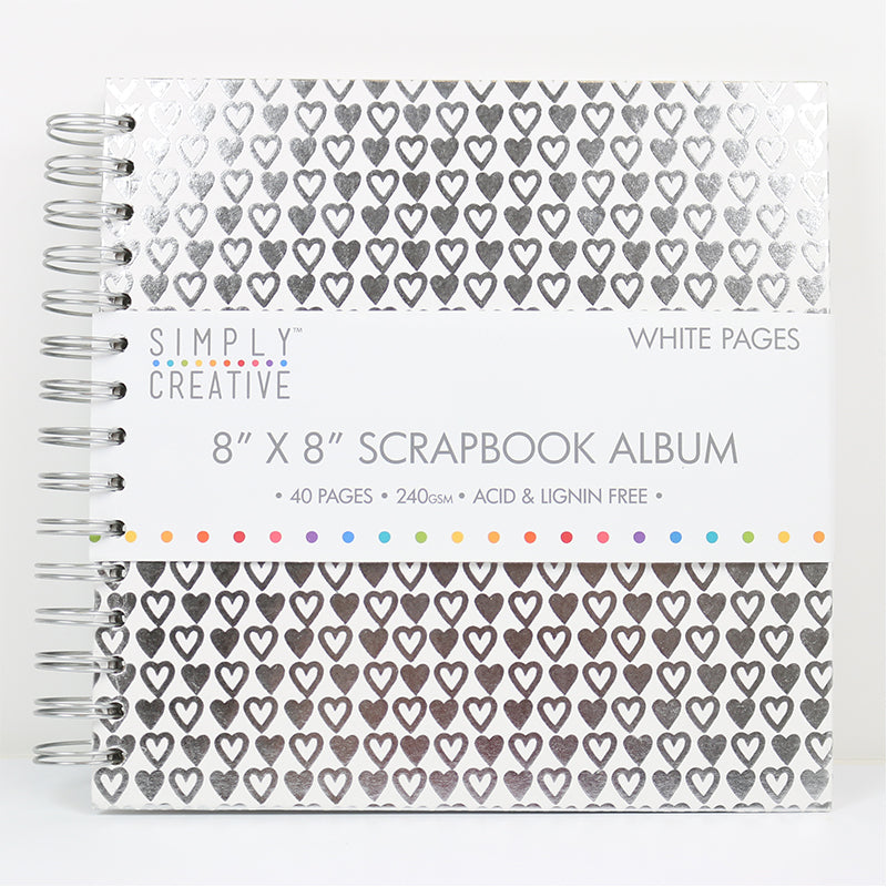 Simply Creative Album 8x8 - White with Hearts