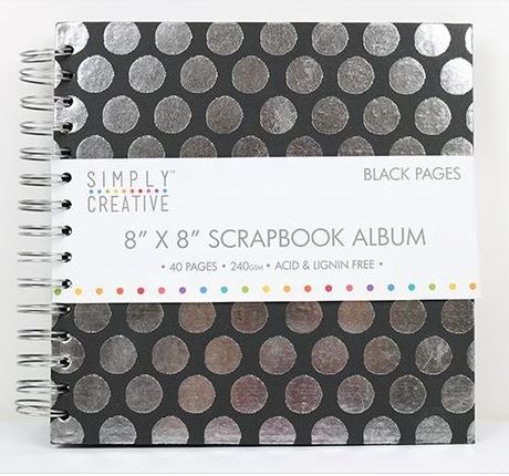 Simply Creative Album 8x8 - Black with Circles