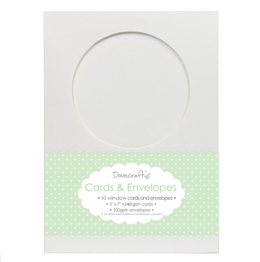 Dovecraft 10 Circle Window 5x7 Cards & Envelopes